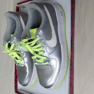 Nike Air Force 1 Low Silver Volt Green Sneakers